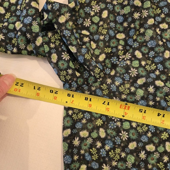 SO Woman's Sheer Long Sleeve Top Mock Neck Black Green Blue White  XXL - Picture 8 of 9